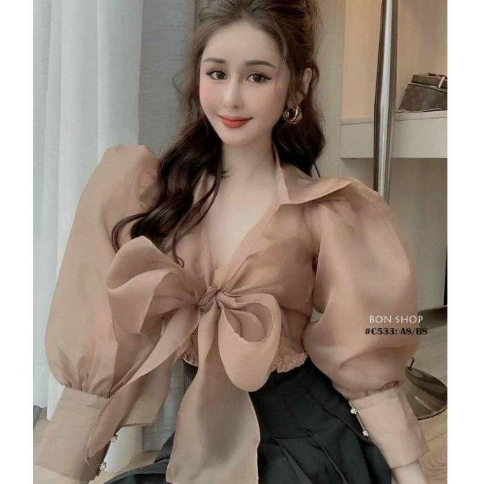 Sét Áo voan kiến & áo dây kiểu mặc trong sang chảnh