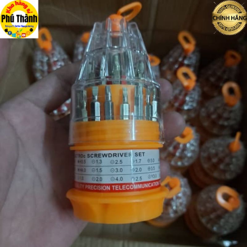 Bộ tua vit 31 đầu nhỏ gọn bỏ túi mang đi, dụng cụ cầm tay đa năng - Kho hàng sỉ Phú Thành