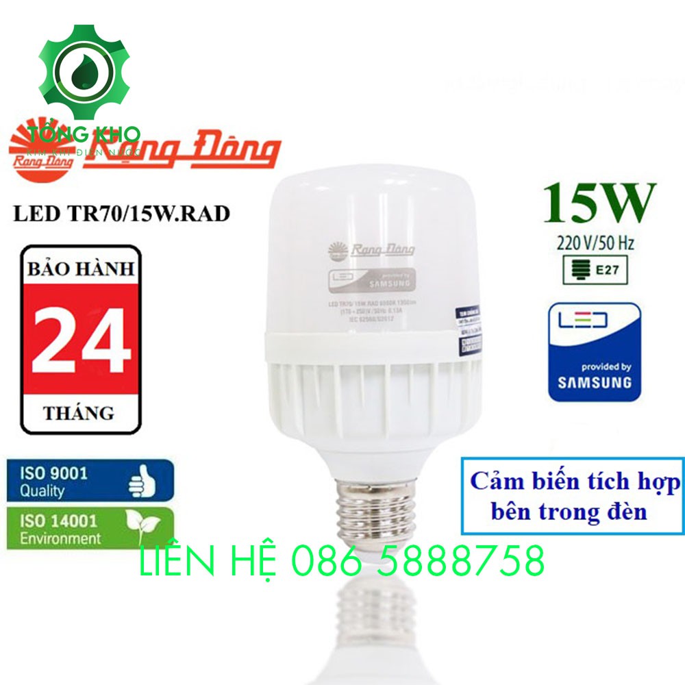 Bóng đèn LED tròn Rạng Đông cảm biến 15W, 9W, 7W - Tổng kim kim khí điện nước