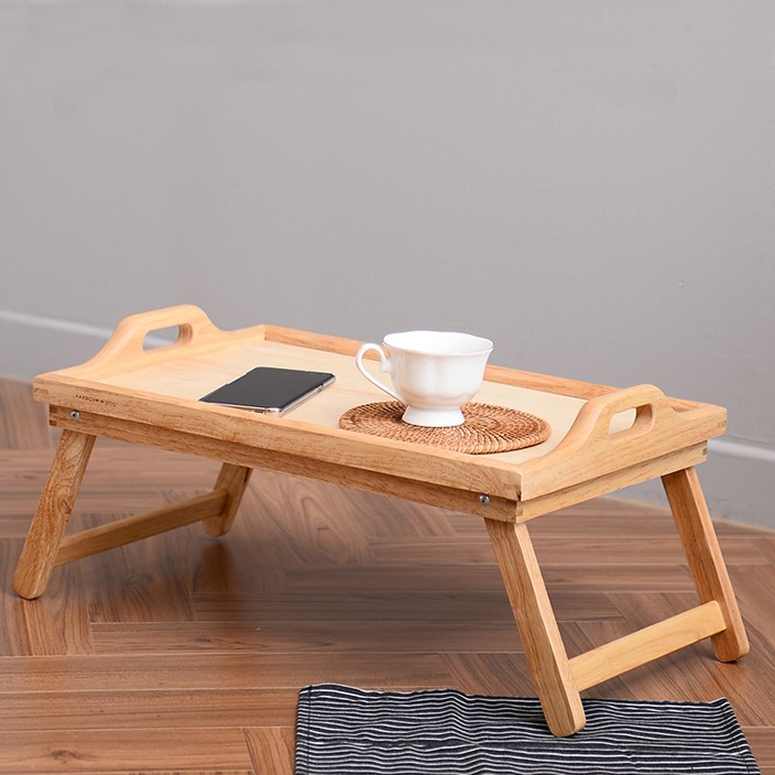 Bàn tray gấp có quai nắm gỗ tự nhiên-Bed tray