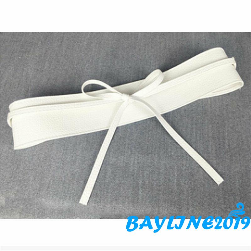 Thắt lưng nữ giả da bản rộng đính nơ thời trang