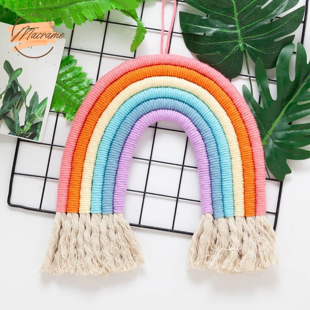 🌈🌈 Cầu vồng Macrame, Cầu vồng treo tường, trang trí nhà cửa Bongxu_shop