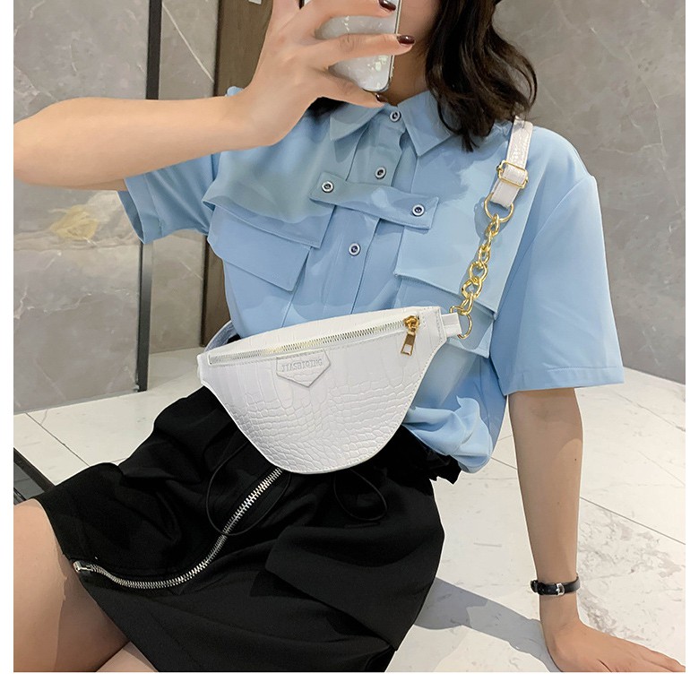 Túi Đeo Ngang Hông Da Vân Nổi Cá Tính | BigBuy360 - bigbuy360.vn