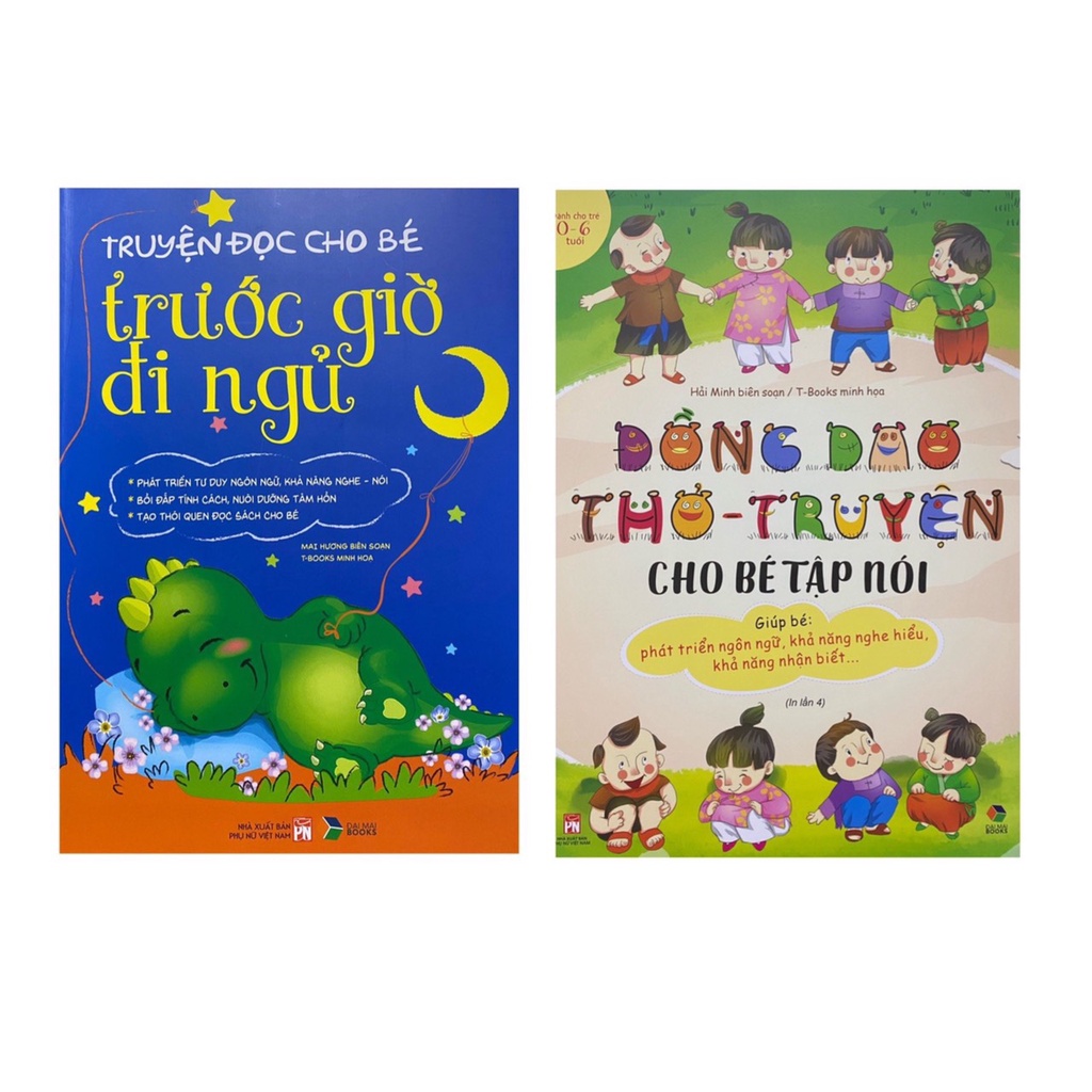 Sách - Combo Truyện đọc cho bé trước giờ đi ngủ + Đồng Dao Thơ Truyện cho bé tập nói