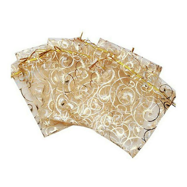 Combo 10 túi voan họa tiết đẹp dùng đựng trang sức, quà tặng, hoa khô, làm túi thơm