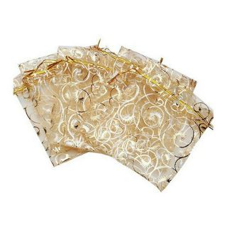 Combo 10 túi voan họa tiết đẹp dùng đựng trang sức, quà tặng, hoa khô, làm túi thơm