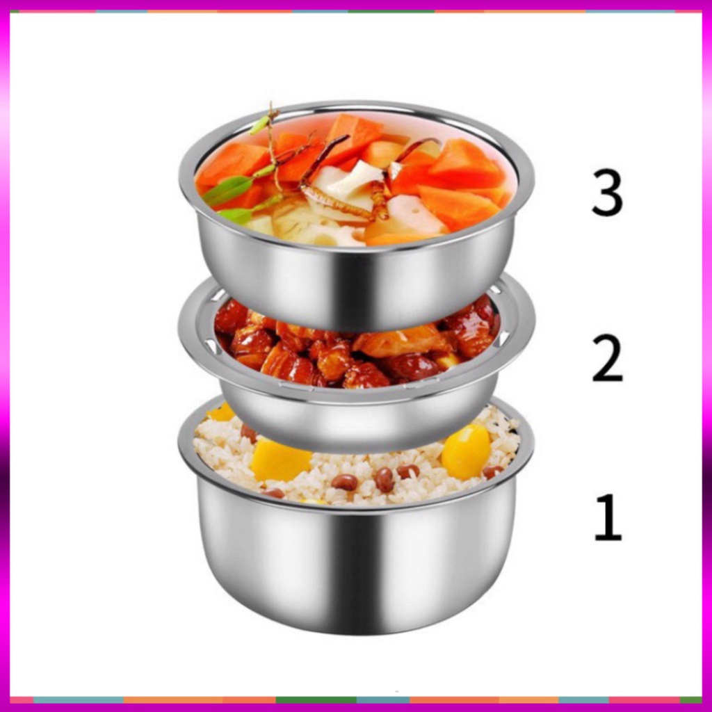 Hộp Cơm Cắm Điện Hâm Nóng Inox Cao Cấp 3 Tầng Đa Năng Làm Nóng Nhanh An Toàn Chính Hãng - | Chính Hãng freeship