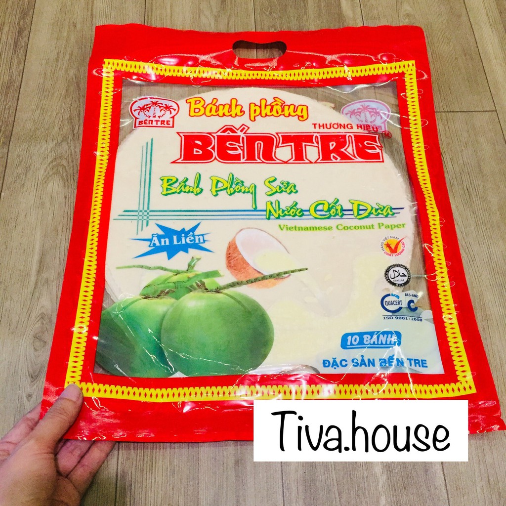 Bánh tráng sữa GIÁ SỈ loại Bến Tre túi đỏ dạng bánh phồng sữa nước cốt dừa đặc sản Bến Tre dùng ngay ăn vặt