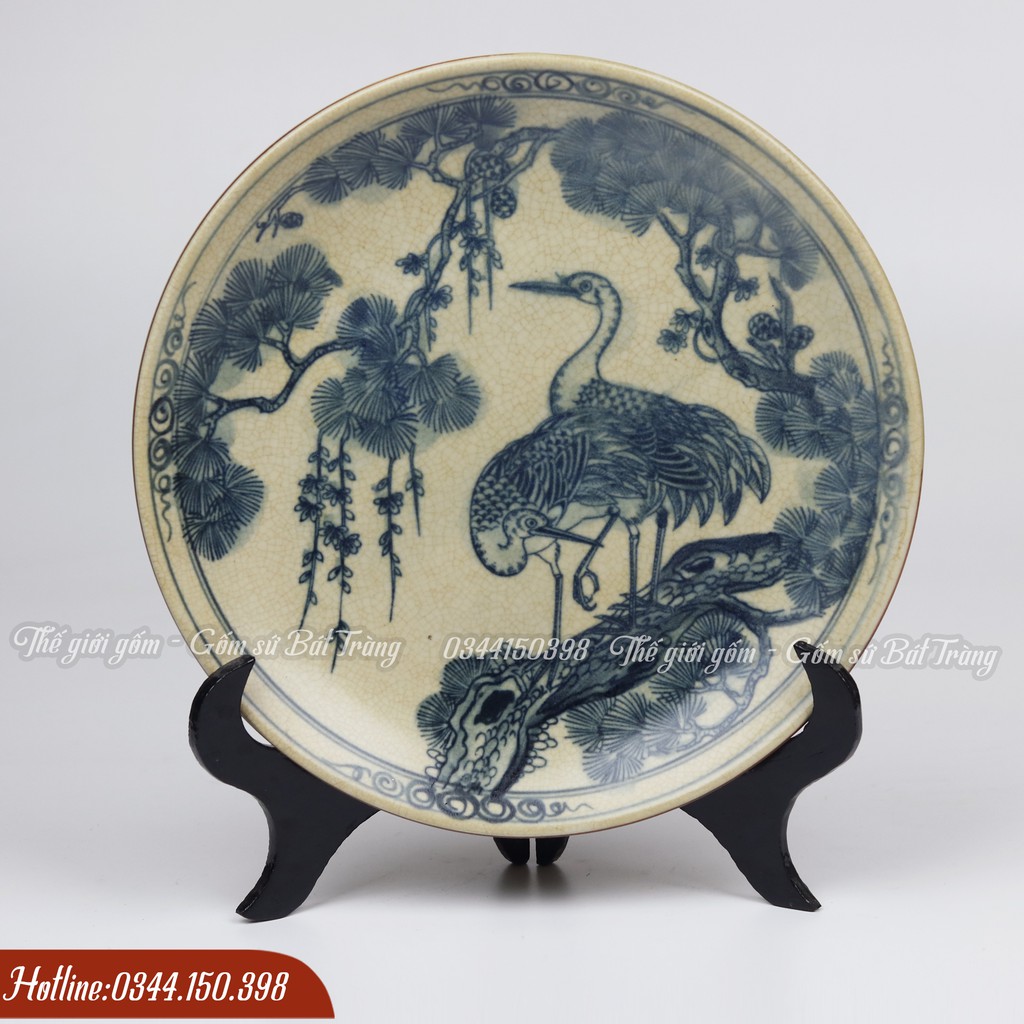 💥Quà Tết💥 Đĩa Cảnh Men Rạn Bát Tràng cao cấp - Đĩa Phong Thủy