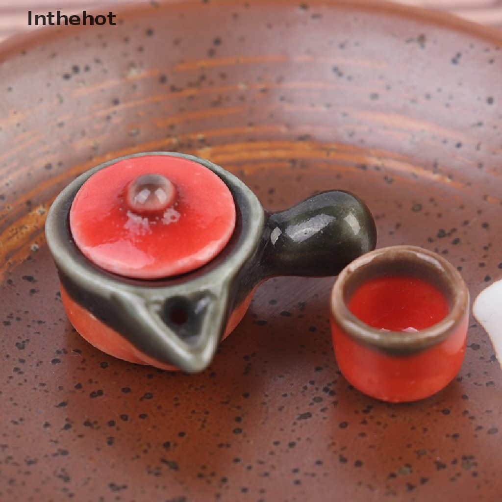 Bộ 2 Tách Uống Trà mini Bằng Sứ Trang Trí Nhà Búp Bê