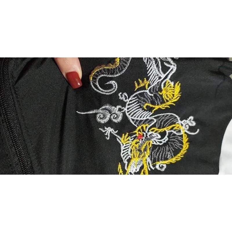 Áo Khoác Gió, Áo Dù, Bomber Thêu Hình Con Rồng Hàng 1 Lớp