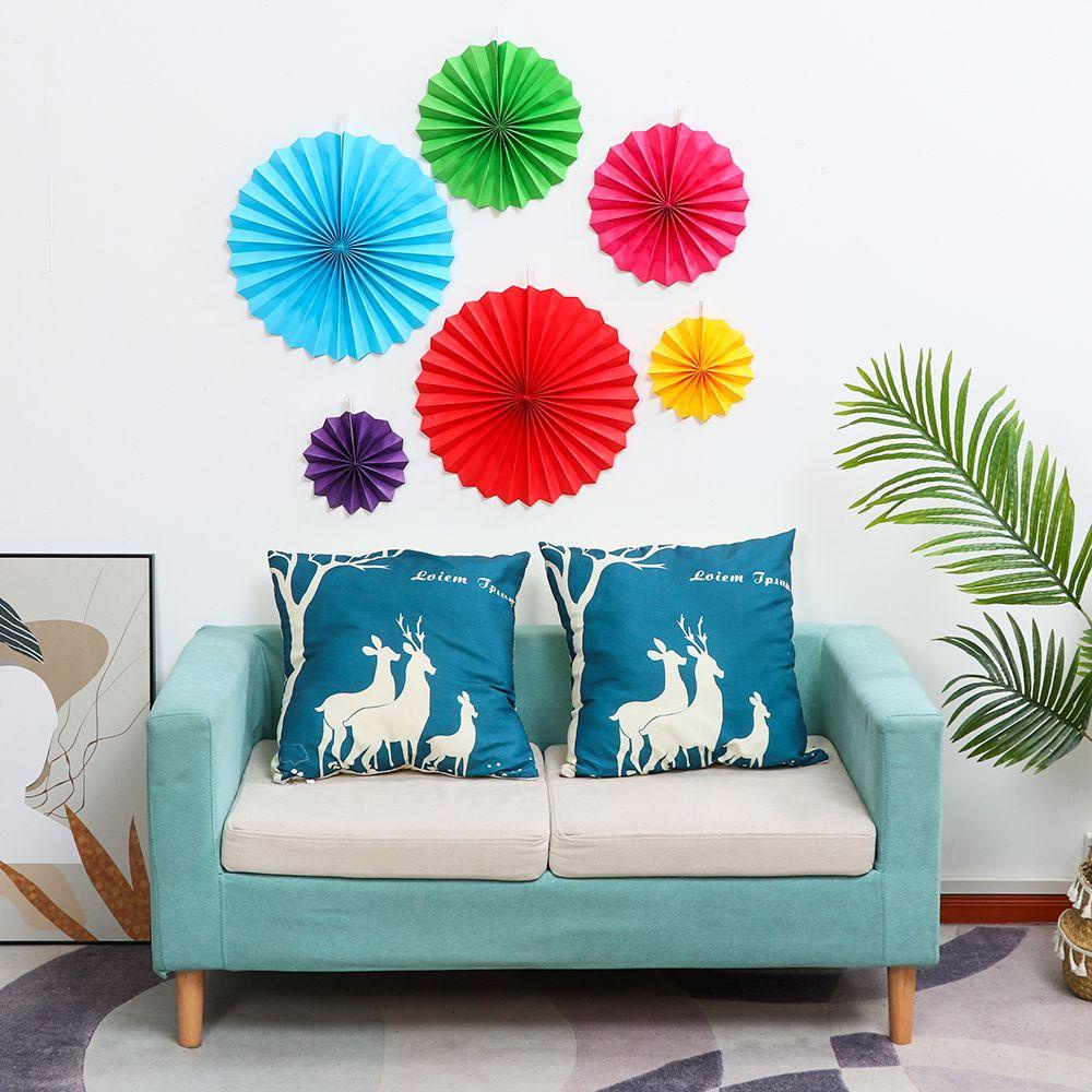 Bộ 6 Quạt Giấy Tự Làm Trang Trí Tiệc Sinh Nhật / Đám Cưới