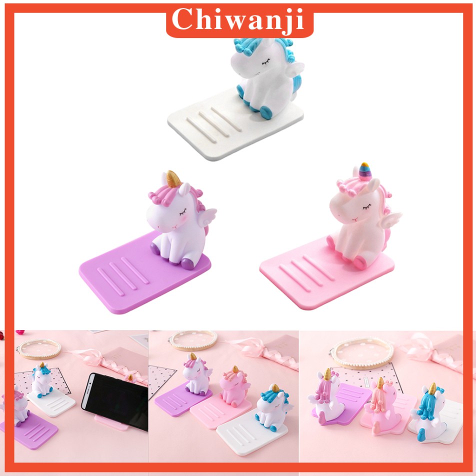 [Chiwanji] Giá Đỡ Điện Thoại Để Bàn Bằng Cao Su Hình Động Vật Hoạt Hình Màu Trắng