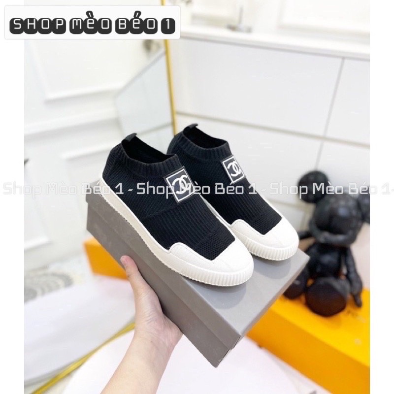 Giày slip on cn len chun đế bằng fullbox