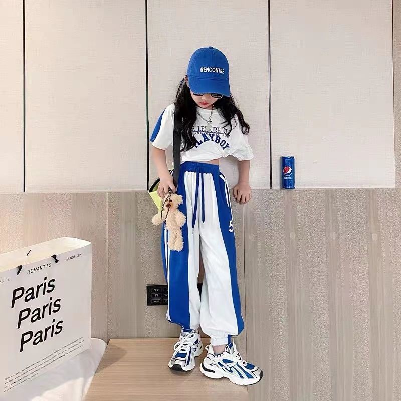 Set Áo Thun Tay Ngắn Và Quần Legging Phong Cách Hàn Quốc Thời Trang Mùa Hè Mới 2022 Dành Cho Bé Gái