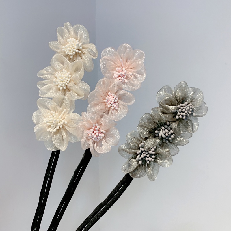 Dây buộc tóc đính hoa phong cách Hàn Quốc thời trang cao cấp cho nữ