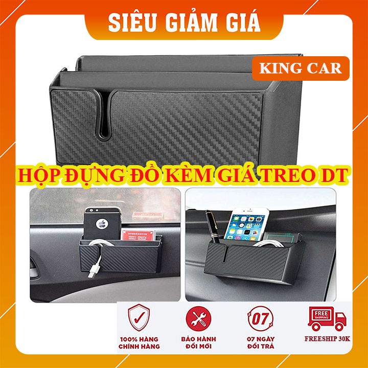 Hộp đựng đồ đa năng kèm giá treo điện thoại - siêu tiện lợi - Shop KingCar