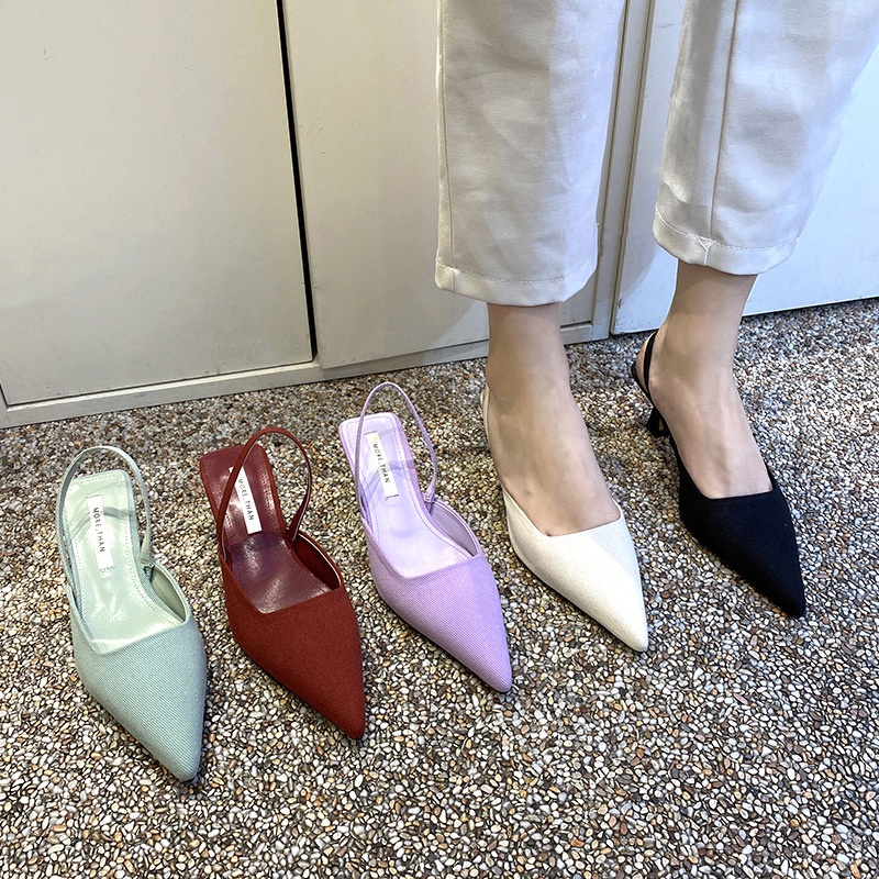 Giày cao gót nữ IELGY mũi nhọn có quai hậu thời trang kiểu Pháp