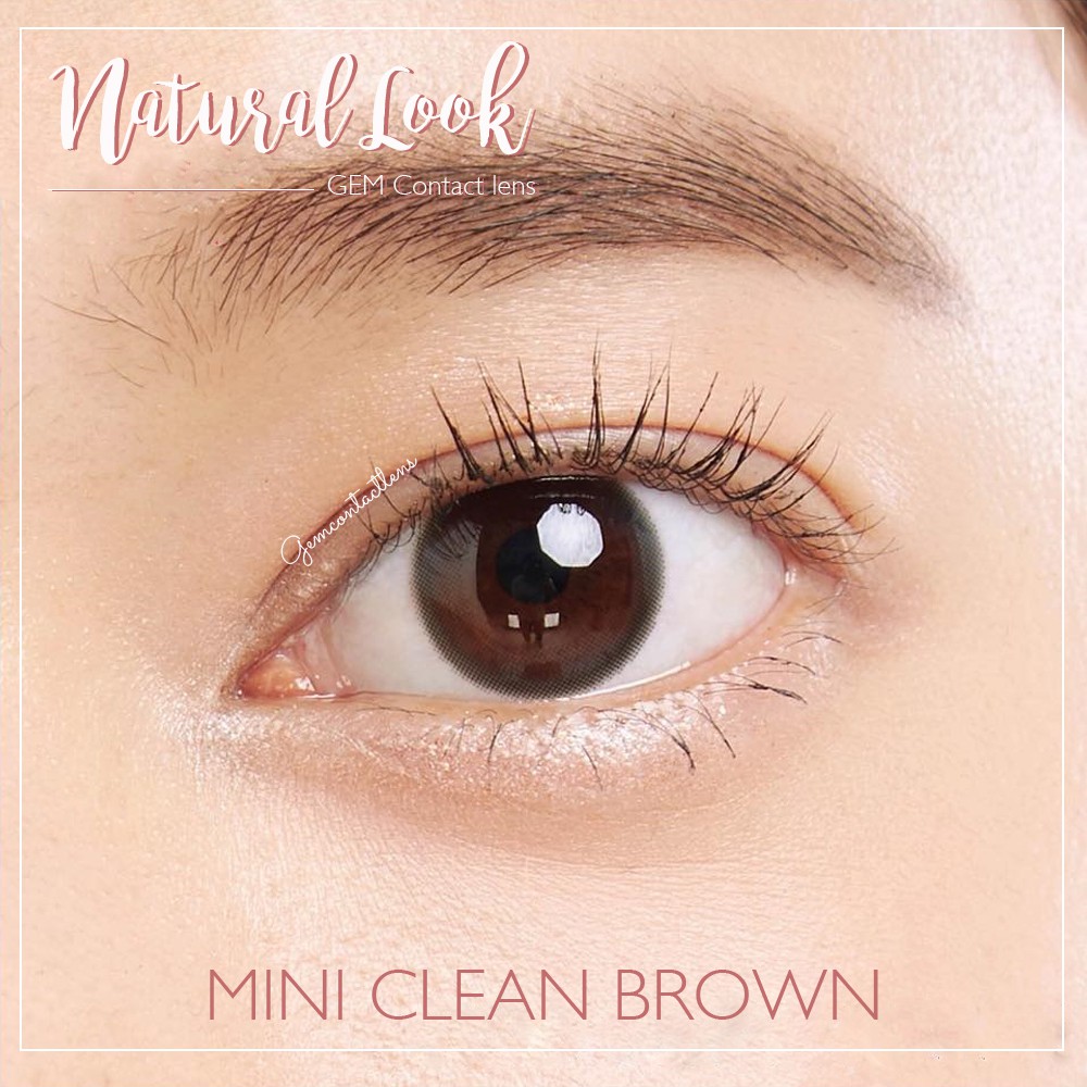 Áp Tròng MINI CLEAN BROWN Ẩm Cao 55% HSD 6 Tháng, Lens Nâu Tự Nhiên Không Giãn Đủ Độ Có Lệch Phù Hợp Cho Mắt Nhạy Cảm