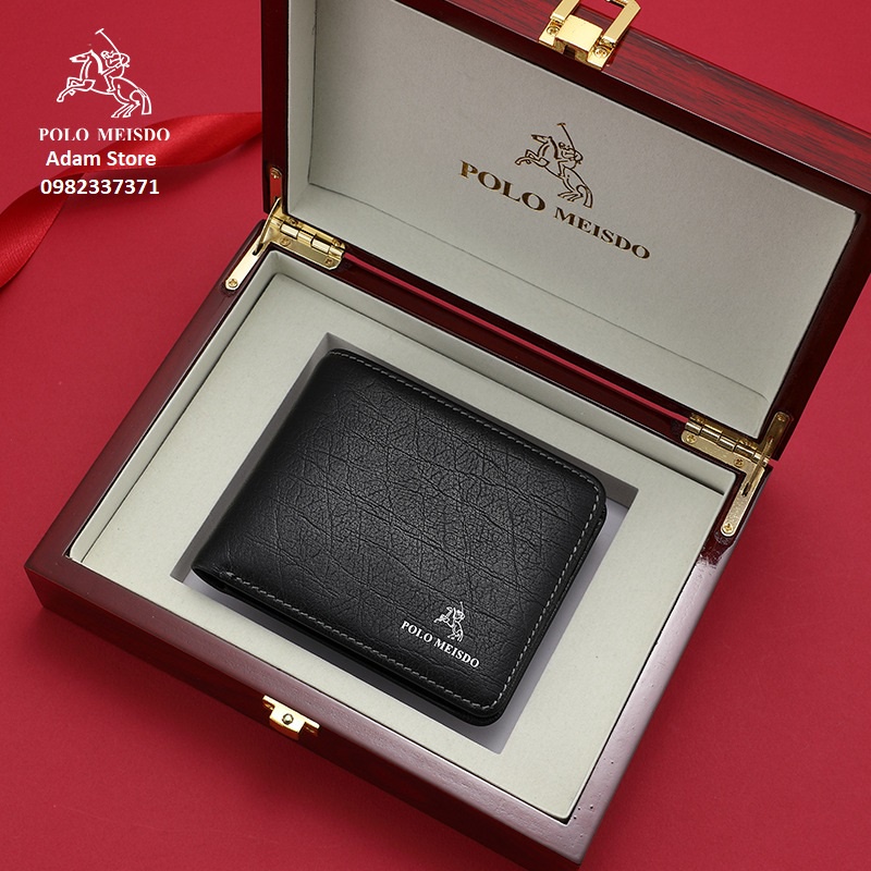 Ví Da Bò Nam Cao Cấp Bóp Da Nam Hàng Hiệu POLO MEISDO (Da Thật 100%) Full Hộp Phù Hợp Làm Quà Biếu Tặng Sinh Nhật PL31