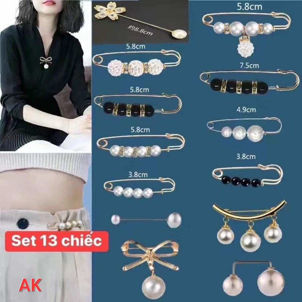 Set cài áo 4 - 13 món mẫu mới sang trọng, lịch sự
