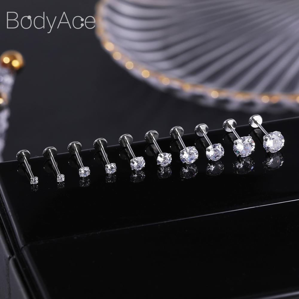 1 Khuyên Xỏ Cơ Thể Chất Liệu Thép Không Gỉ 2 / 3 / 4 / 5 / 6mm