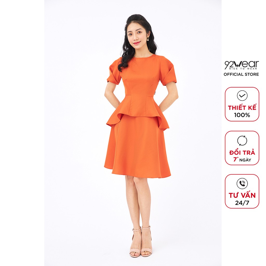 Đầm xòe 2 tầng 92WEAR váy công sở thanh lịch, tôn dáng phái đẹp DEW1088 | BigBuy360 - bigbuy360.vn