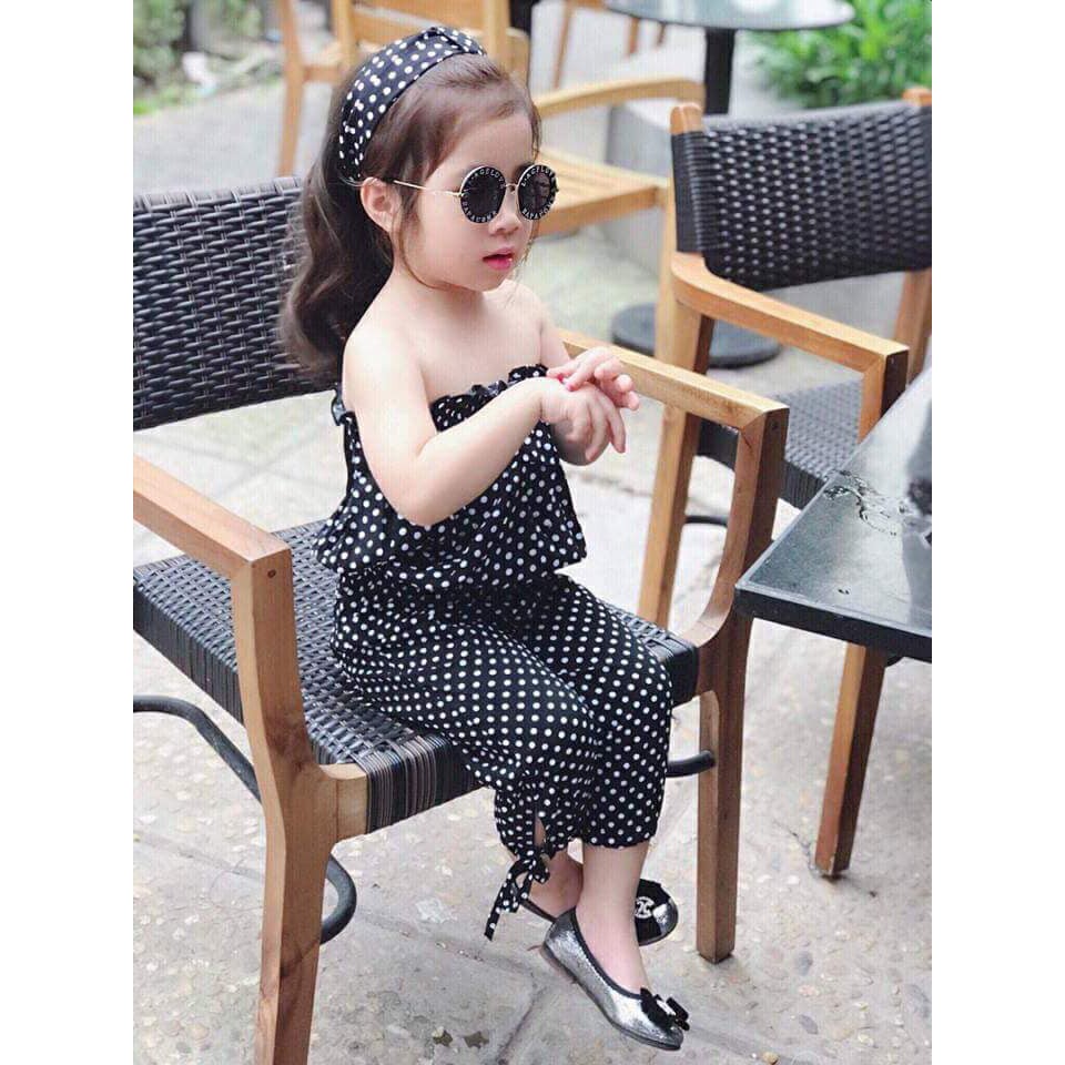 bộ jum chấm bi cho bé gái