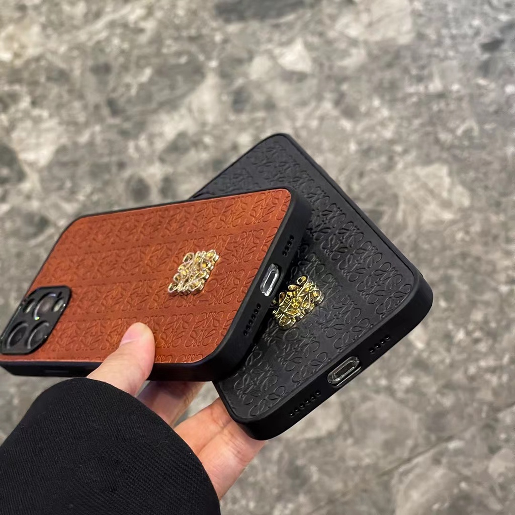 Xiaohongshu Ốp Điện Thoại Da In Logo Kim Loại Cho iphone 13 11 12 14 pro max xr xs 7p