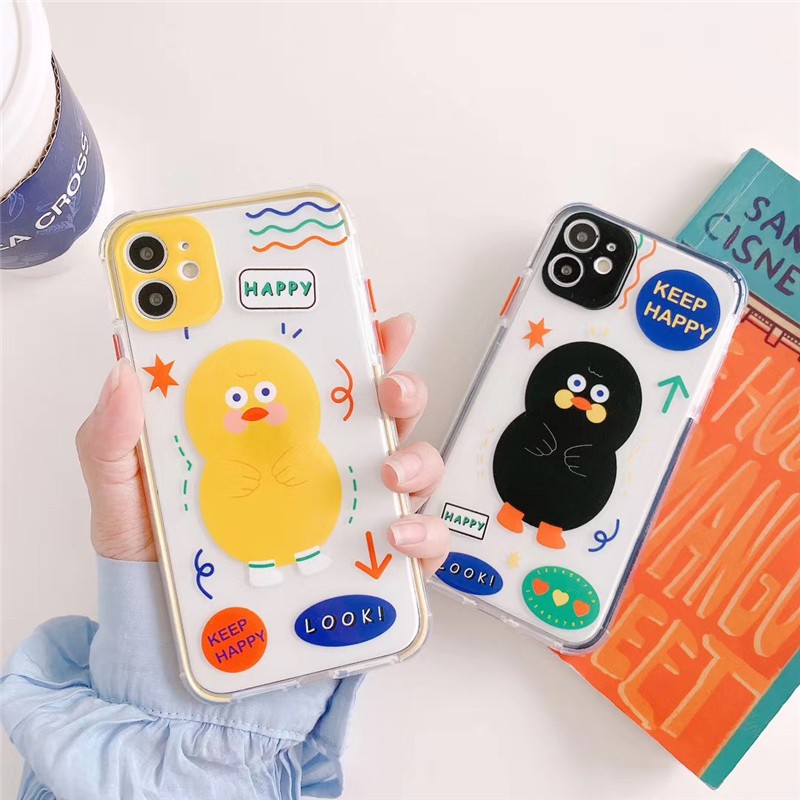𝐂𝐨́ 𝐬𝐚̆̃𝐧 𝐜𝐡𝐨 𝐢𝐏𝐡𝐨𝐧𝐞 𝟏𝟐  Ốp lưng cho iphone - Ốp hình vịt đen vàng cho ip7p đến 12promax
