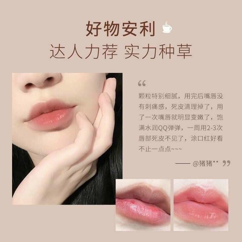 Tẩy da chết tế bào chết môi Heyxi Cafe CoffeeMoisturizing Lip Scrub dưỡng ẩm và căng bóng môi