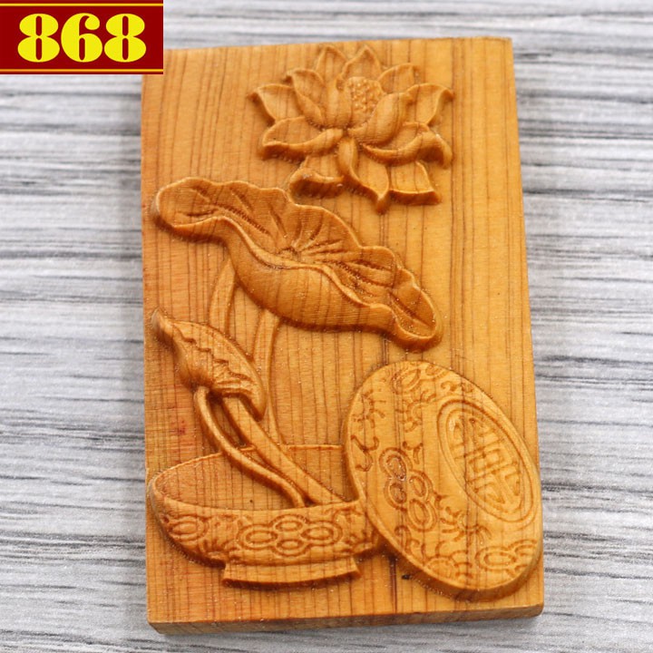 Mặt hoa sen 6 cm gỗ hoàng đàn MG103
