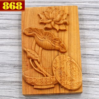 Mặt hoa sen 6 cm gỗ hoàng đàn MG103