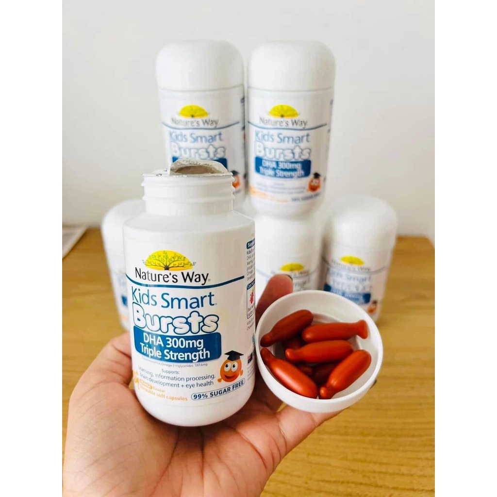 Viên nhai Natures Way Kids Smart DHA 300mg Triple Strength - 50 viên