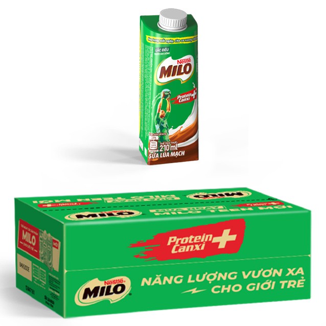 Hộp sữa milo lúa mạch nắp vặn tiện dụng 210ml/200ml