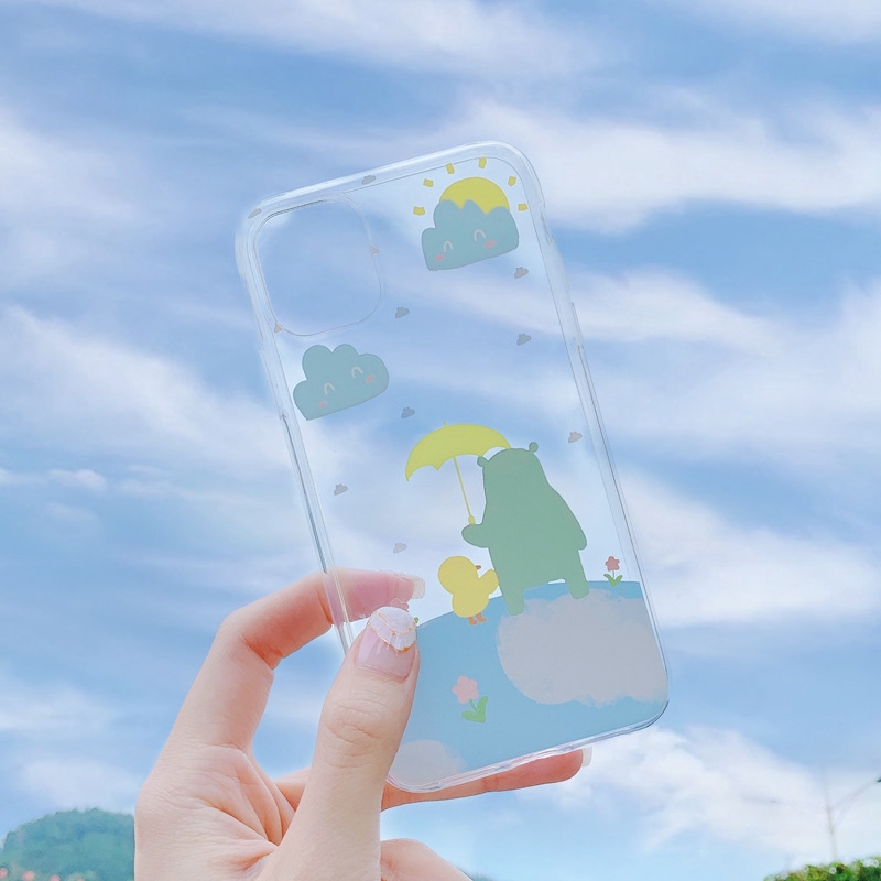 Ốp điện thoại trong suốt dễ thương cho IPHONE 6 7 8 P X XS XR XS MAX 11 PRO MAX