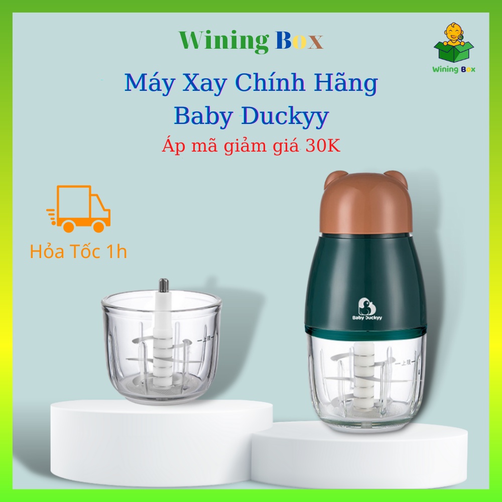 Máy Xay Cầm Tay 1 Cối Đa Năng Baby Duckyy Chính Hãng, Xay thịt, cháo, Sinh Tố , tỏi ớt Cho Bé Ăn Dặm BH 12T Winingbox