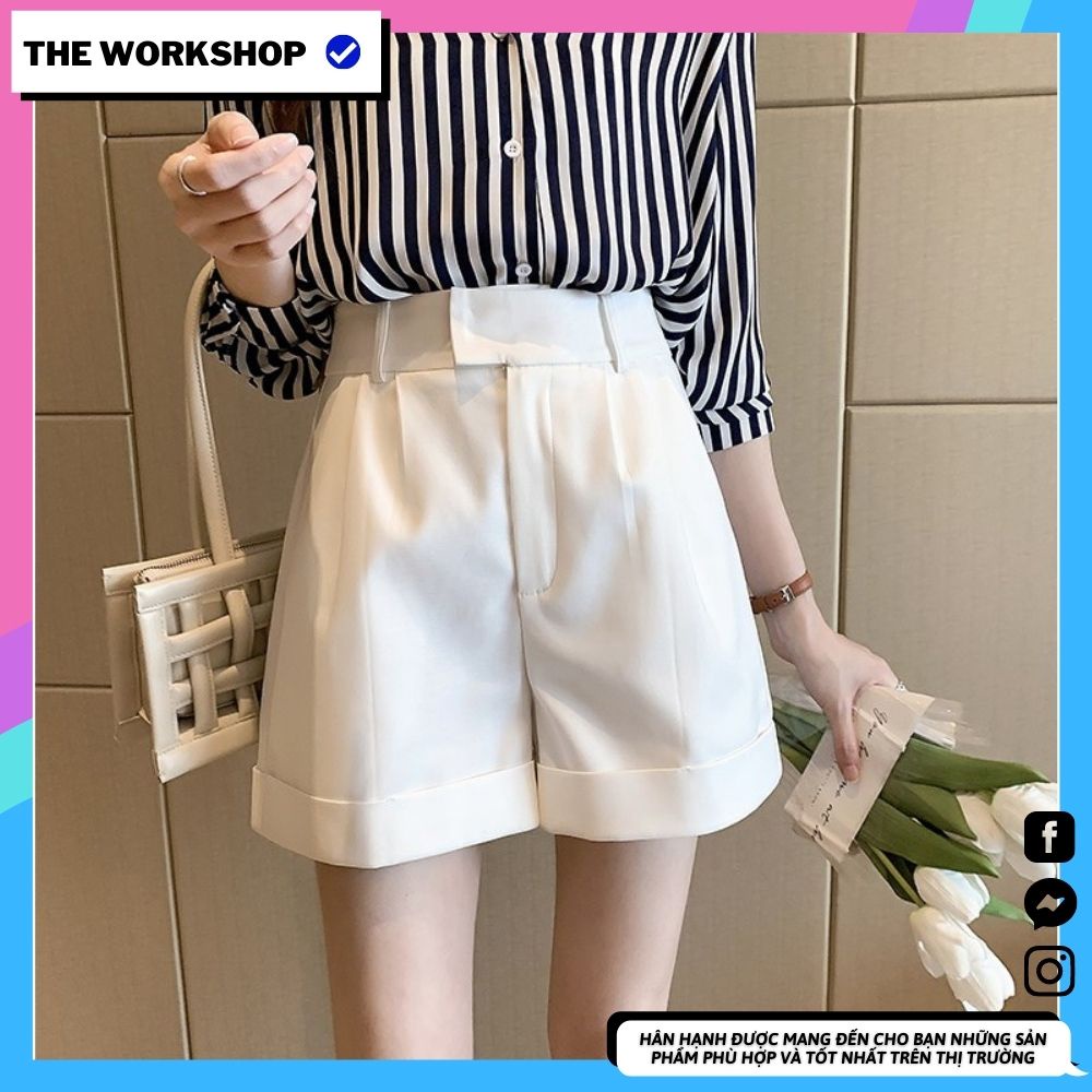 Quần short nữ lưng cao , ngang đùi , vải cao cấp thoàng mát , Mặc thoải mái không kén tuổi , dễ phối đồ
