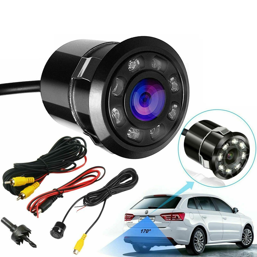 Camera Lùi Dành Cho Ô Tô Chống Nước 8 LED Tròn