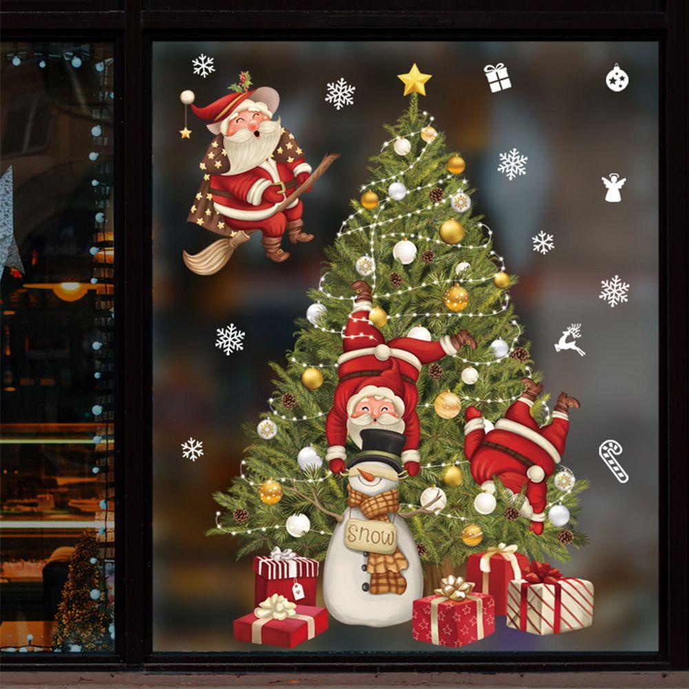 Miếng Dán Trang Trí Cửa Kính Họa Tiết Chữ Merry Christmas Độc Đáo DIY