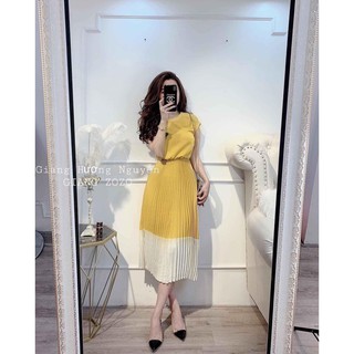 Váy lụa xếp ly chun eo msgt81