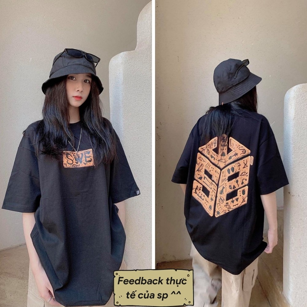 [Xả Kho] Áo thun tay lỡ SWE EGYPT TEE form rộng Unisex nam nữ phong cách Ulzzang - AT11 - Happy Style