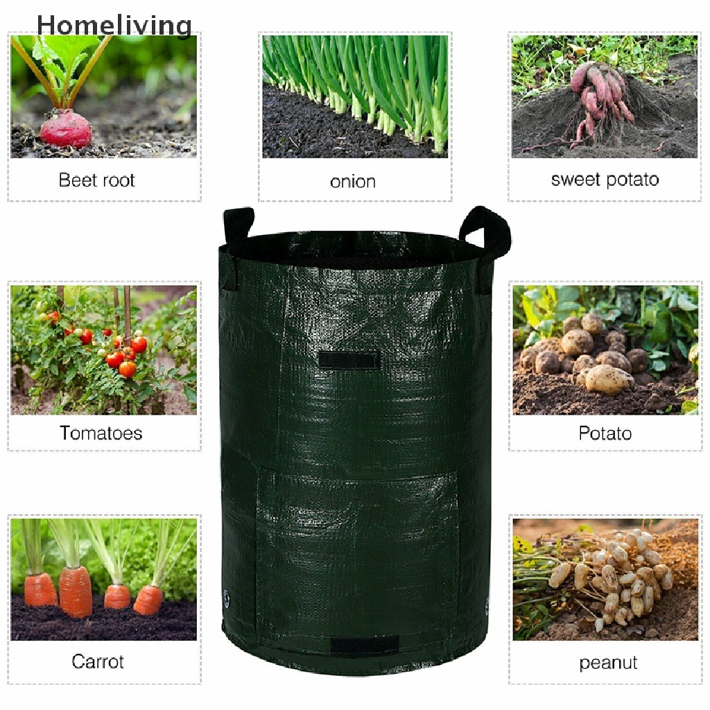 Túi Trồng Khoai Tây Bằng PE Chống Thấm Nước 3 / 5 / 7 / 10 Gallon Tiện Dụng Cho Sân Vườn