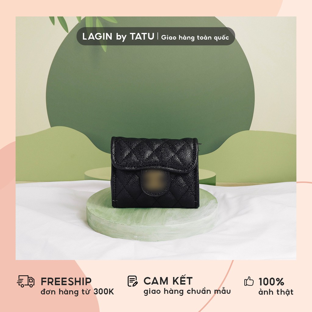 Túi xách nữ mini đeo chéo phối dây xích thời trang LAGIN by TATU màu đen 100K8
