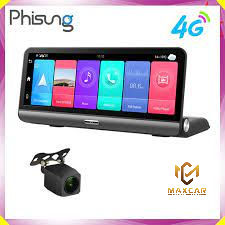Camera hành trình Phisung P03 đặt taplo ô tô 4G, wifi, 8 inch tích hợp cam lùi Mã P07