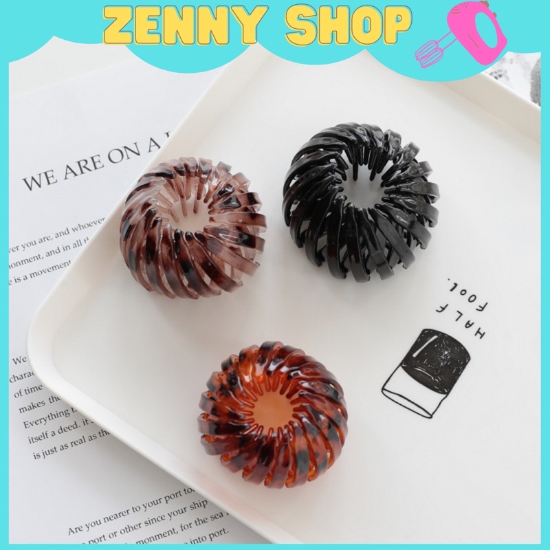 Búi chụp tóc nhựa trong hàn quốc co giãn đa năng zennyshop