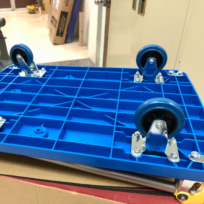 Xe đẩy hàng 4 bánh 150kg, gấp gọn cao cấp NEW Feida FD-150S, Na150 vàng, xanh