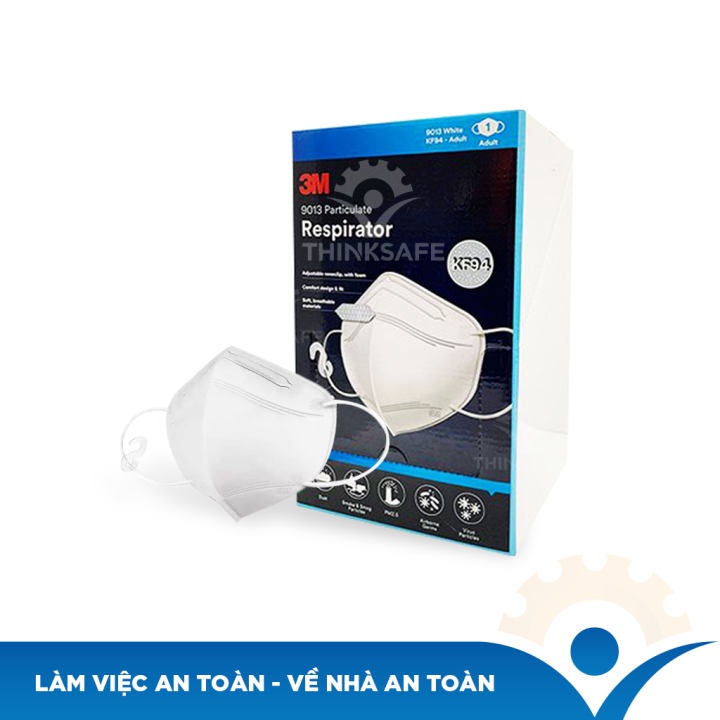 Khẩu trang KF94 3M 9013, kiểu dáng 3D hàn quốc, thời trang, vải kháng khuẩn màu trắng, đen, 3M chính hãng -