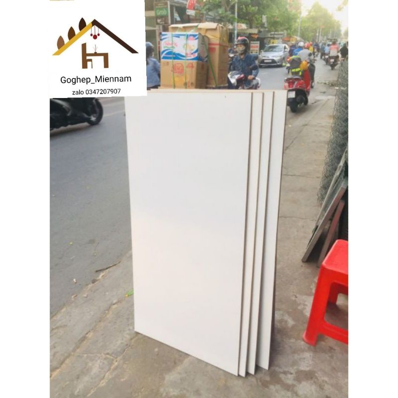 60x120cm MDF phủ Trăng một mặt giá bèo làm mặt bàn ,kệ,...