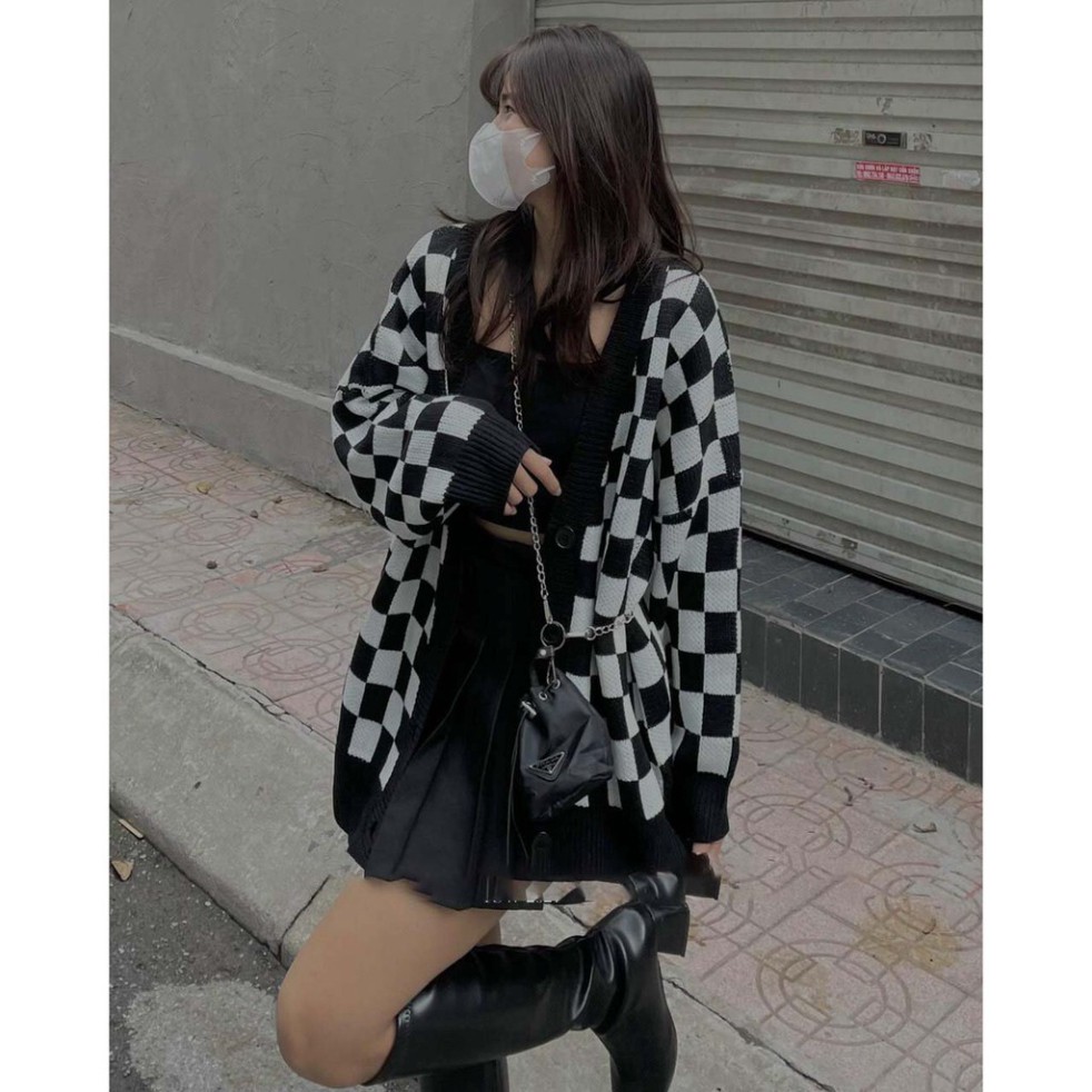 Áo cardigan - áo gile họa tiết caro phong cách hàn quốc chất vải len đan - Hàng nhập khẩu | BigBuy360 - bigbuy360.vn
